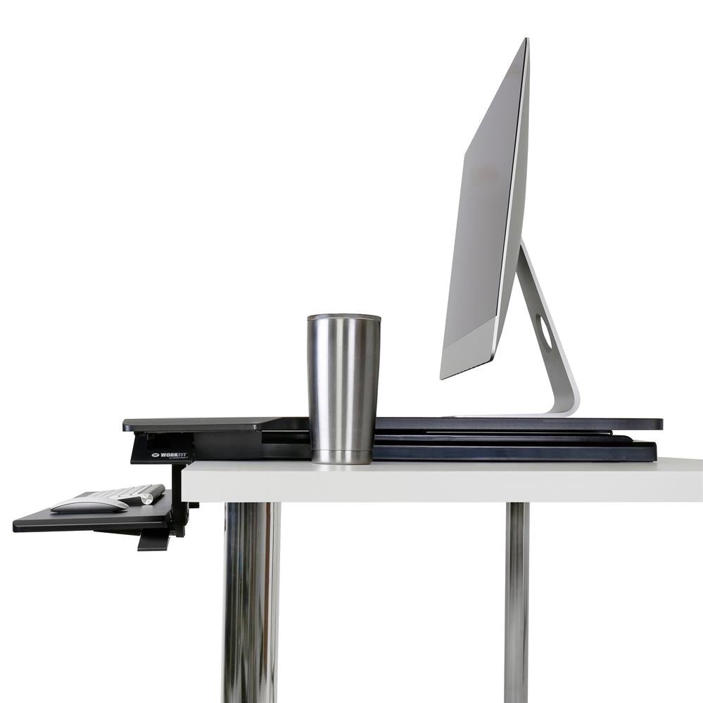 Mount-it! Stand Up Workstation With Dual Monitor Mount  Standing Desk  Converter With Height Adjustable Keyboard & Counterbalance Monitor Arm :  Target