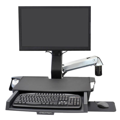 Combo Arm, Sit-Stand Wall Computer Arm with Worksurface, StyleView - Lucinda Technology Solutions