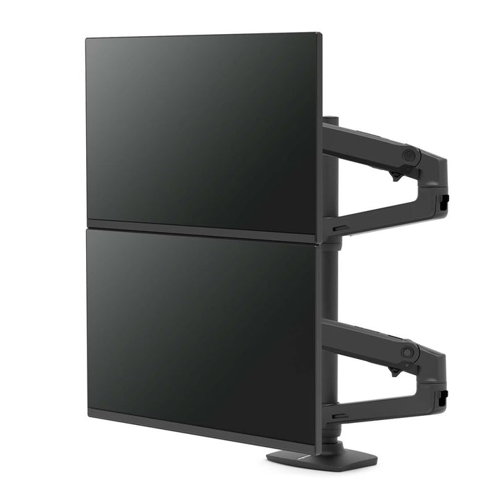 LX Dual Monitor Mount Stacking Arm, Tall Pole (matte black) - Lucinda Technology Solutions