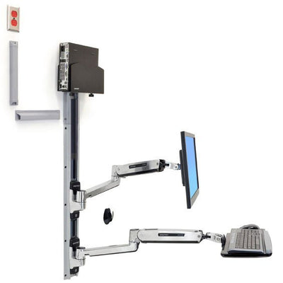 LX Sit-Stand Mounts System with Small black CPU Holder - Lucinda Technology Solutions