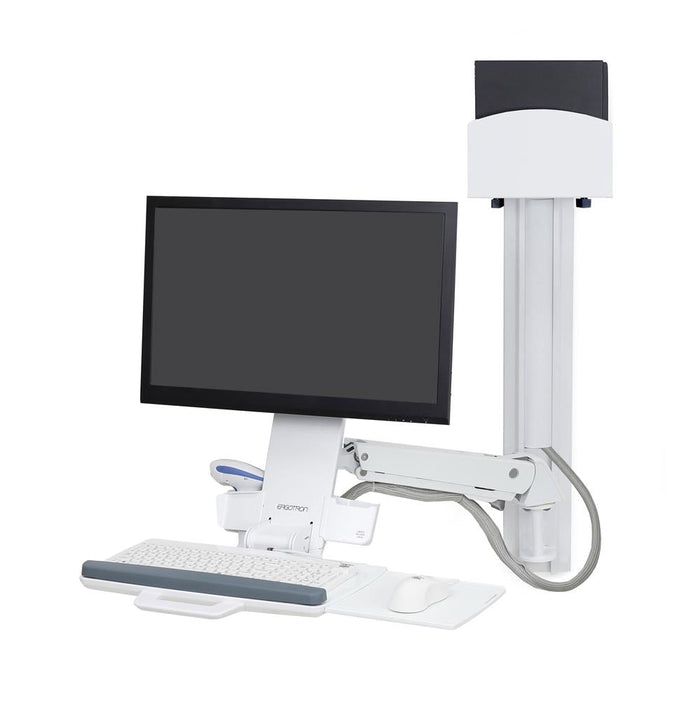 StyleView Sit-Stand Combo System, Medium CPU Holder, white - Lucinda Technology Solutions