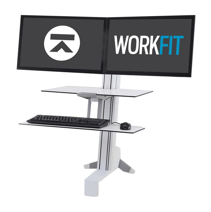 WorkFit-S Dual with Worksurface (White) , Standing Desk 33-349-211 - Lucinda Technology Solutions